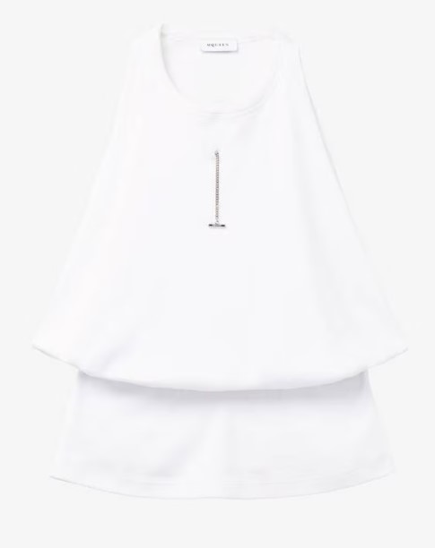  알렉산더 맥퀸 민소매 티셔츠 804191QLADW 9000 OPTICALWHITE