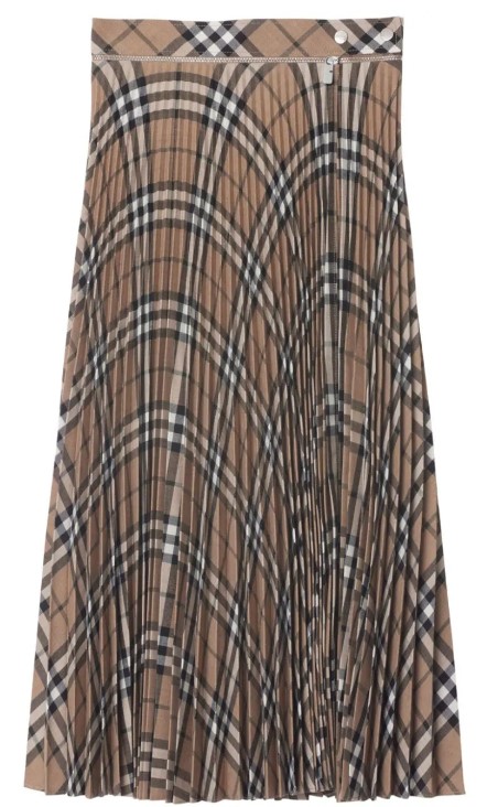 24FW 버버리 체크 플리츠 스커트 8093011 C1202 LINDEN IP CHECK