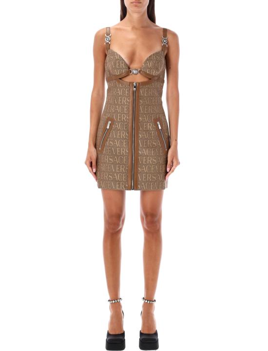  베르사체 숏 원피스 10112331A03315 2N740 Brown Beige