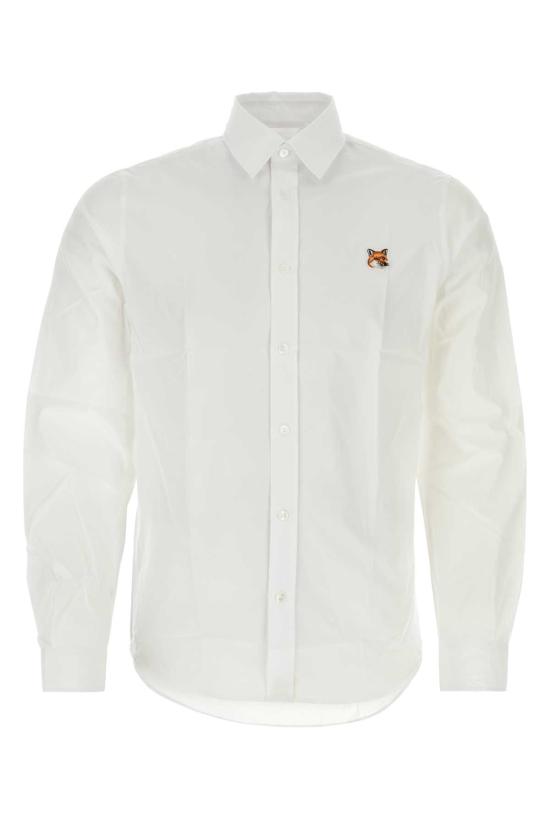 25FW 메종키츠네 폭스 헤드 클래식 셔츠  MM00409WC0026 P100 WHITE