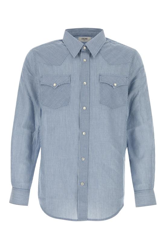 25SS 셀린느 데님 셔츠 2C892777V 01BB XHITE BLUE