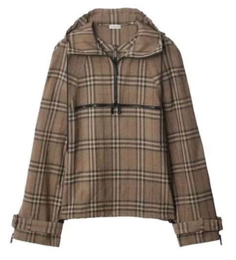 25SS 버버리 체크 실크 블렌드 하프 집 자켓 8108324 C1846 BRUSHIPCHECK