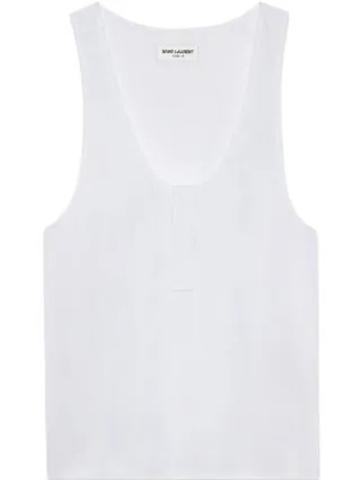  생로랑 민소매 티셔츠 790074Y227W 9000 BLANC