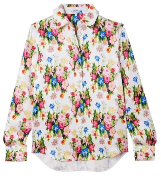 24FW 로에베 셔츠 S540Y05XAV 9616 MULTICOLOR SOFT PINK