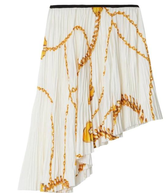  버버리 숏 스커트 8088150 B9555 GOLD WHITE