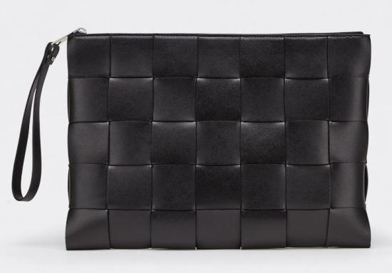 25FW 보테가베네타 카세트 라지 플랫 파우치 649616VBWD3 8803 Black silver 8803