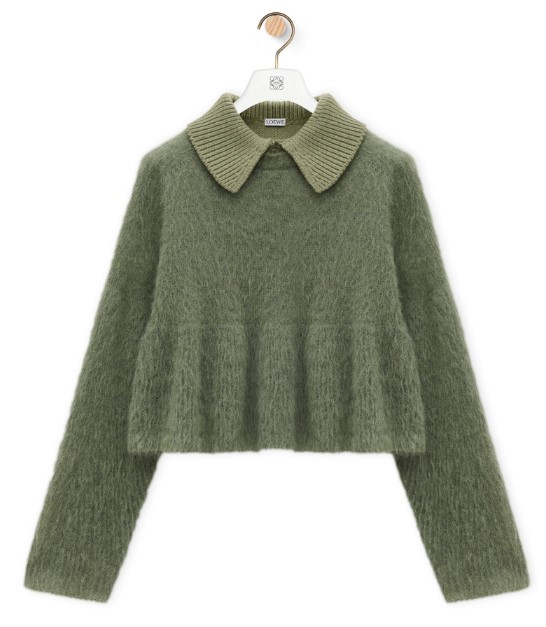 24FW 로에베 폴로 티셔츠 S540Y14KFD 4160 KHAKI GREEN