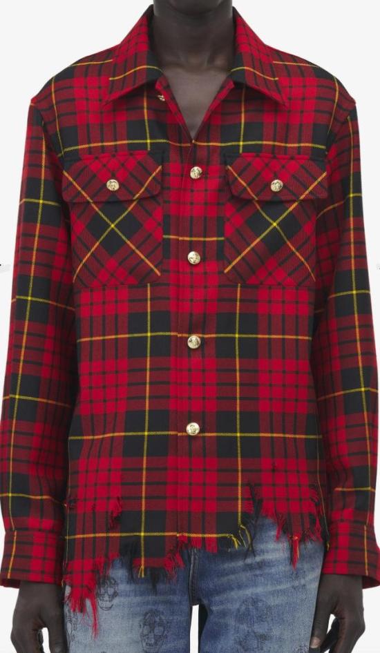  알렉산더 맥퀸 긴팔 셔츠 805529QUABW 6120 RED BLACK YELLOW