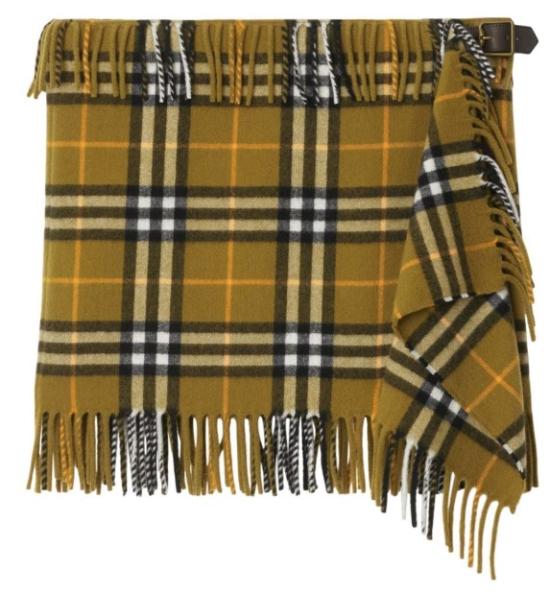 24FW 버버리 체크 울 캐시미어 스카프 스커트 8099716 C1422 OXIDE