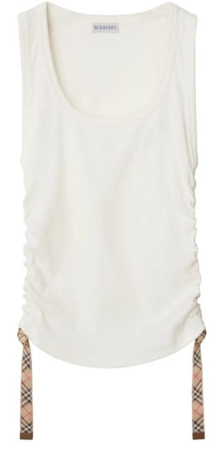 25SS 버버리 립드 저지 탱크탑 립드 저지 탱크 8109197 B8764 CHALK