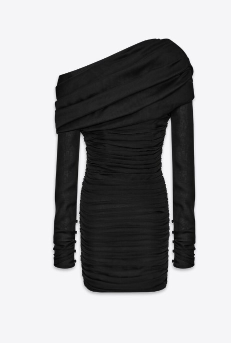  생로랑 숏 원피스 773944Y065W 1000 NOIR