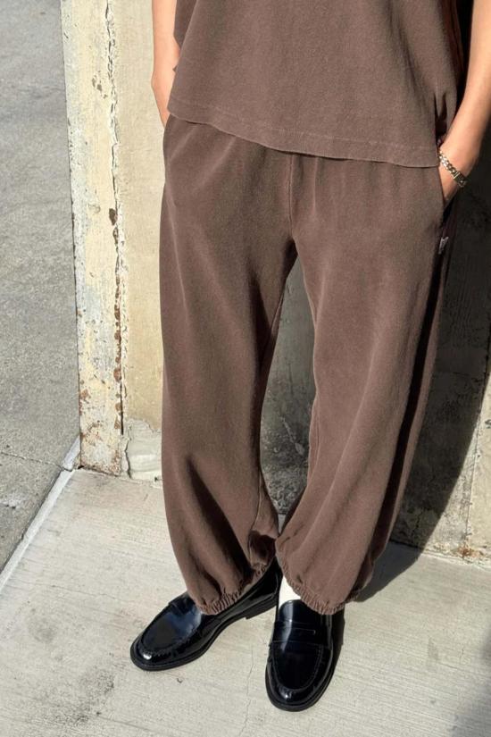  르 본 숍 트레이닝/조거 팬츠 르봉샵 벌룬 초콜릿