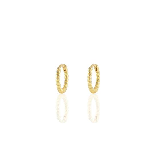  크리스 네이션스 이어링 트위스트 힌지드 허기 후프  18k 골드 베르메일