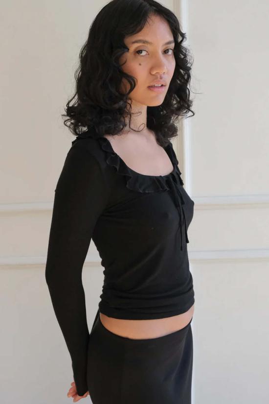  길 블라우스 젤 스텔라 탑 블랙