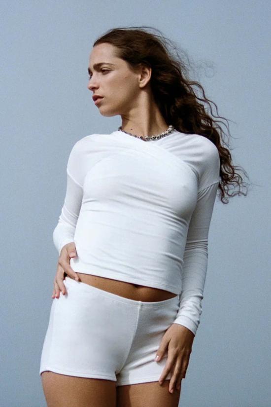  길 긴팔 티셔츠 젤 미라지 탑 화이트 - GEEL