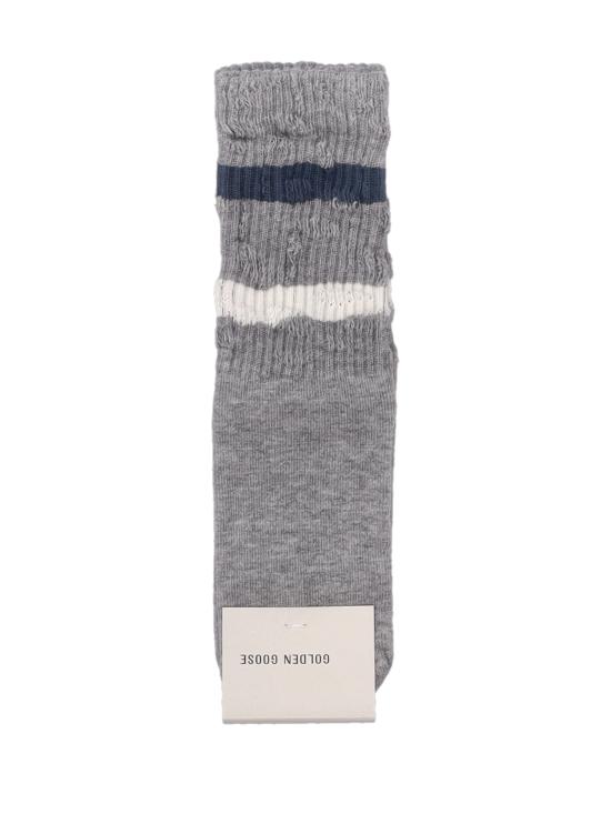 26FW [키즈] 골든구스 발목 양말 GKP00883P001107 60616 MELANGE GREY CHINA BLUE HERITAGE WHITE
