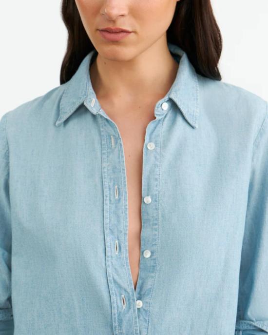 닐리로탄 셔츠 Nili Lotan Monti 데님 셔츠 샴브레이 - NILI LOTAN