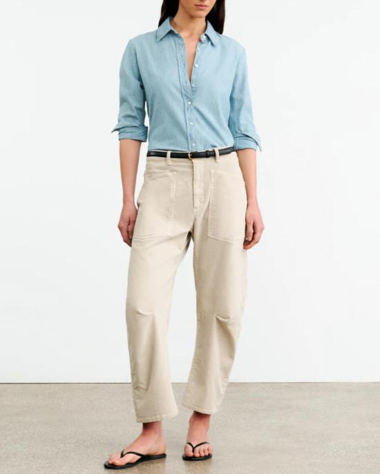  닐리로탄 셔츠 Nili Lotan Monti 데님 셔츠 샴브레이 - NILI LOTAN