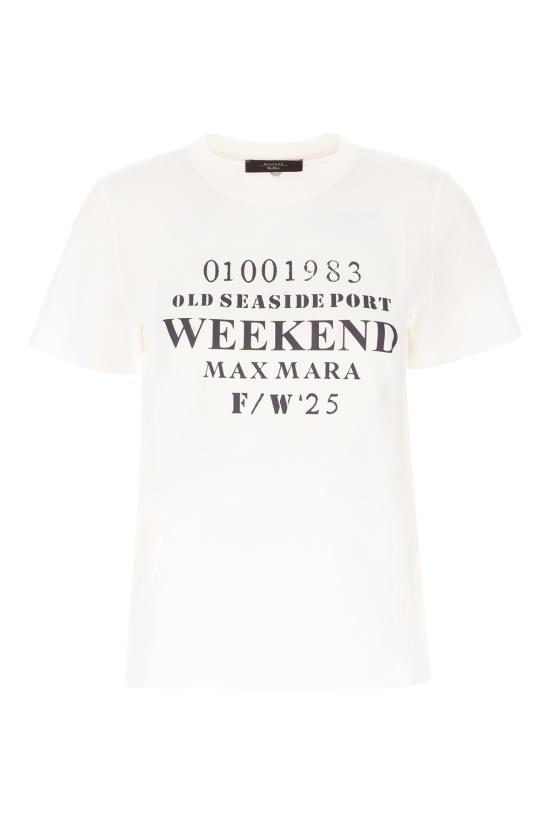 25FW 위켄드막스마라 GUGLIA 구글리아 로고 프린트 크루넥 티셔츠 GUGLIA 001 Bianco