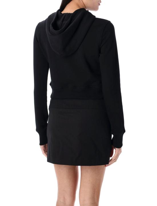 25FW 디젤 F 슬리미 후드 Od 컷 아웃 로고 크롭 후드티셔츠  A157140GRAC 9XX BLACK - DIESEL