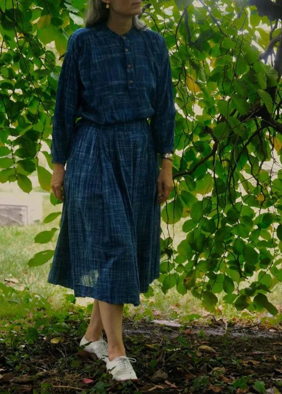  우크나투 롱 스커트 벨 스커트 인디고