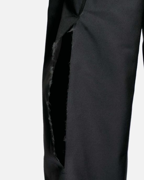  꼼데가르송 스트레이트 팬츠 Comme Des Garçons 스플라이스 울 나일론 와이드 레그 팬츠 블랙 - COMME DES GARCONS