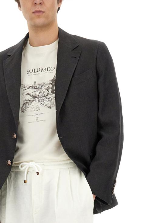  브루넬로 쿠치넬리 리넨 디컨스트럭티드 재킷 MB4307BTD1 C005 - BRUNELLO CUCINELLI