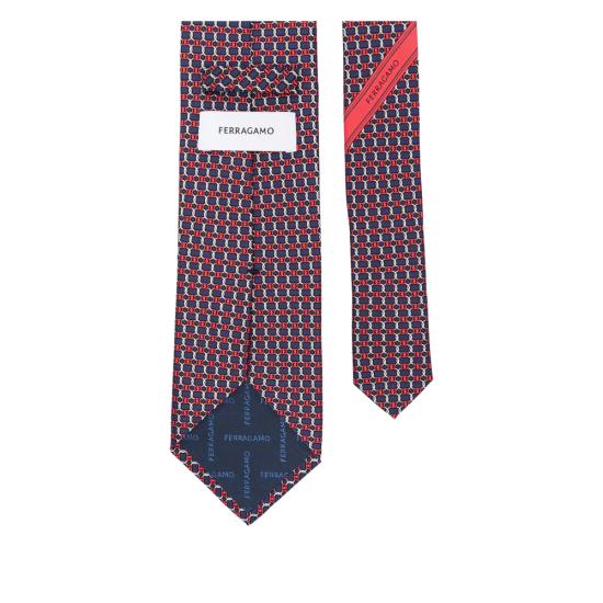 25FW 살바토레 페라가모 넥타이 351260 0784260 BLU BLUE RED - SALVATORE FERRAGAMO