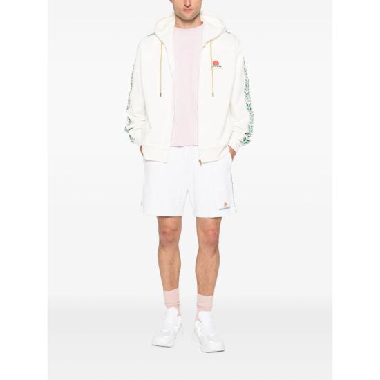 25FW 카사블랑카 후드 티셔츠 JTP 392 01 OFFWH WHITE - CASABLANCA