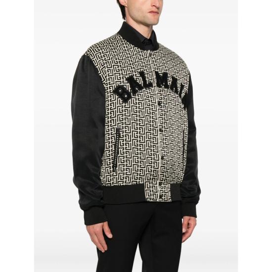 25FW 발망 봄버 자켓 FH1TFA40 MH62 EDK BLACK NEUTRALS - BALMAIN