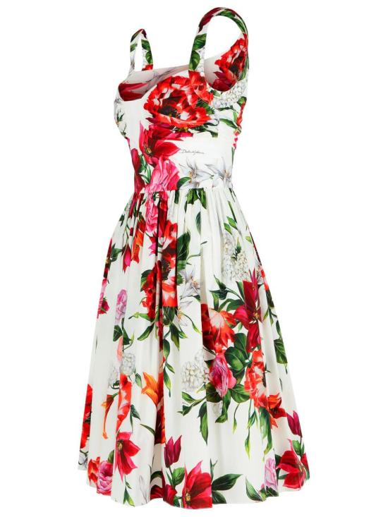 25FW 돌체앤가바나 미디 원피스 F6TVJT HS5TQHA5PB WHITE - DOLCE & GABBANA