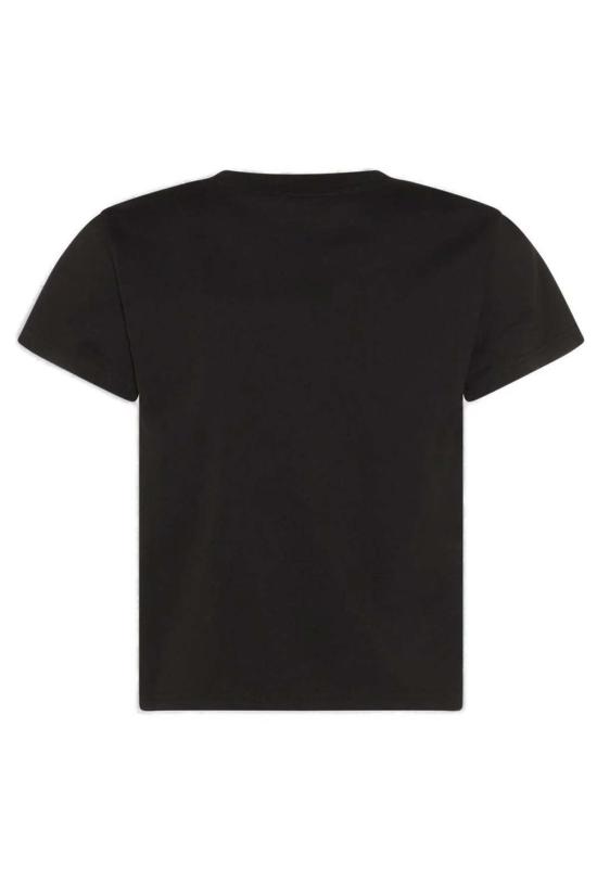  알렉산더 왕 반팔 티셔츠 핫픽스 로고 슈렁큰 티셔츠 블랙 - ALEXANDER WANG