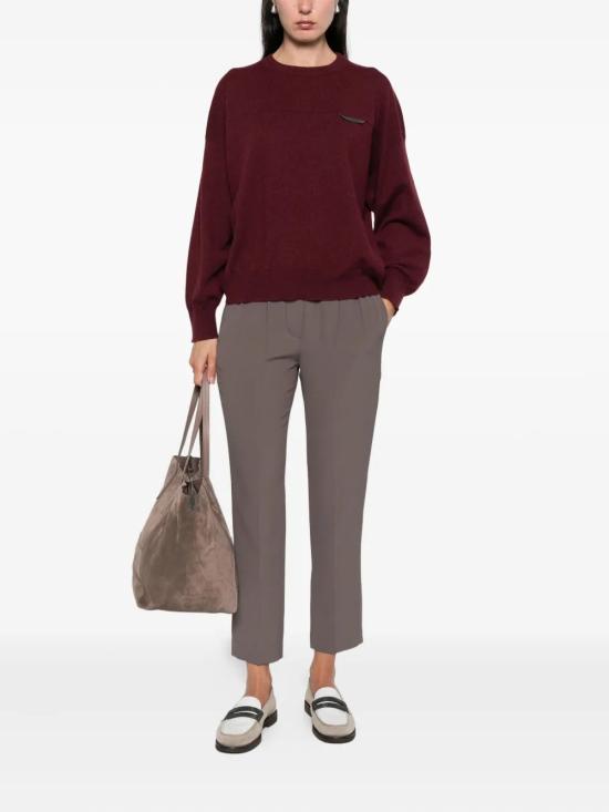 25FW 브루넬로 쿠치넬리 긴팔 티셔츠 M12212600C9663 Bordeaux - BRUNELLO CUCINELLI