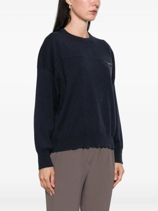 25FW 브루넬로 쿠치넬리 스웨터 M12212600C4224 Blue - BRUNELLO CUCINELLI