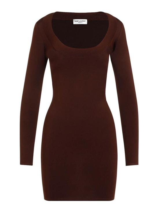 24FW 생로랑 숏 원피스 782641Y76EO2020 Dark Brown