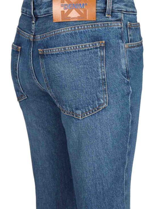 26SS 오프화이트 스트레이트 팬츠 OWYA067S25DEN0014400 Blue - OFF WHITE