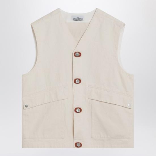  스톤 아일랜드 베스트 S15G100012S00T1 White