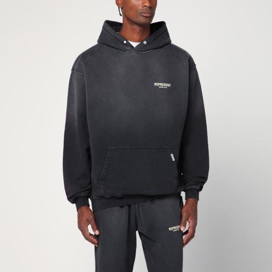 25FW 리프레젠트 후드 티셔츠 OCM41113CO Black