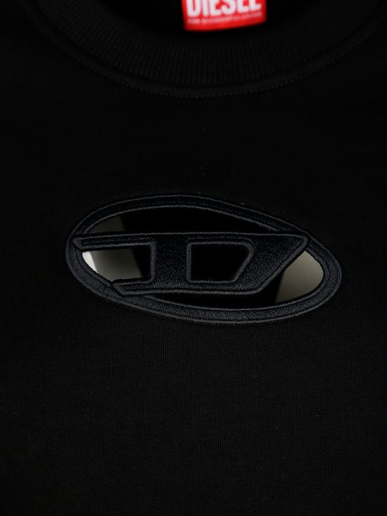 25FW 디젤 F 슬리미 Od 컷아웃 로고 크롭 스웨트셔츠 A099310GRACF 9XX NERO - DIESEL