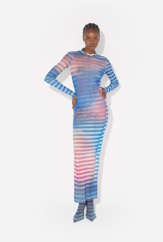 25FW 장 폴 고티에 롱 원피스 25 03 W DR030 M005P 565034 Lightblue blue peach - JEAN PAUL GAULTIER