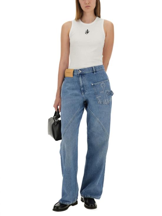 25FW JW앤더슨 민소매 티셔츠 JO0248 PG1717001 WHITE - JW ANDERSON