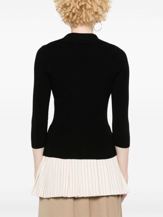 25FW 비비안웨스트우드 MARINA 마리나 오브 자수 폴로 스웨터 18030040 Y001VN401 BLACK - VIVIENNE WESTWOOD