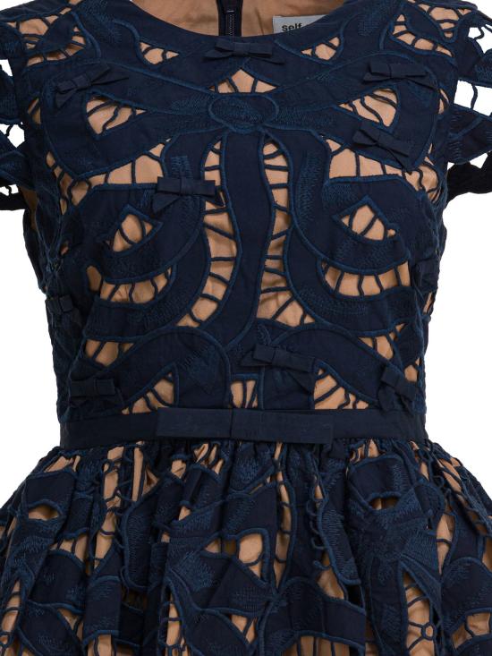 25FW 셀프 포트레이트 숏 원피스 PF25013SBLBLUE - SELF PORTRAIT