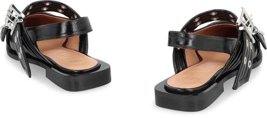 25FW 가니 버클 플랫 슈즈 S27304926 099 Black - GANNI