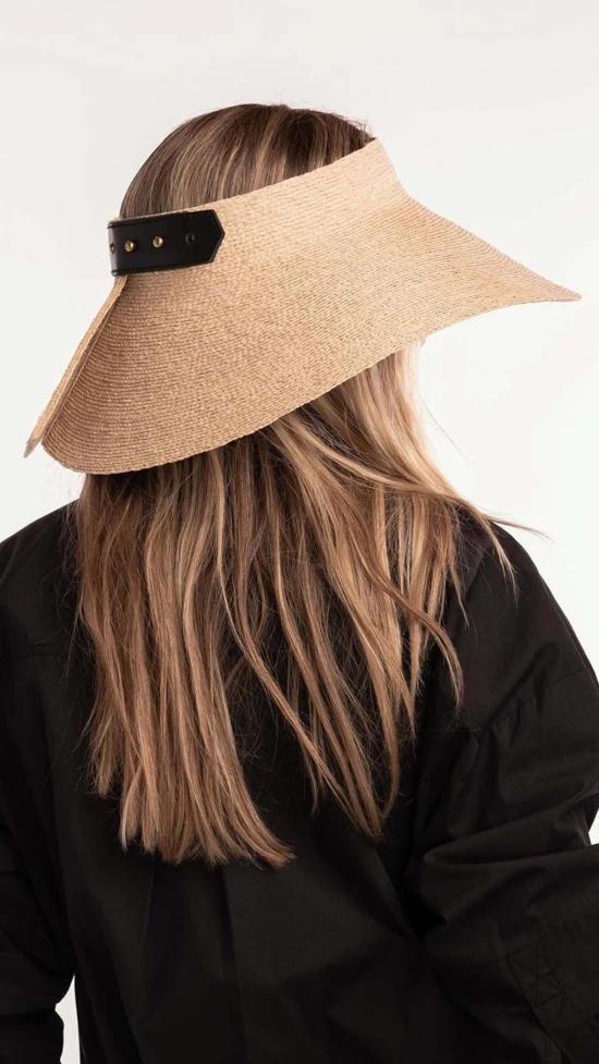  자네사레온 버킷햇 자네사 레오네 버디 와이드 브림 라피아 바이저 - JANESSA LEONE