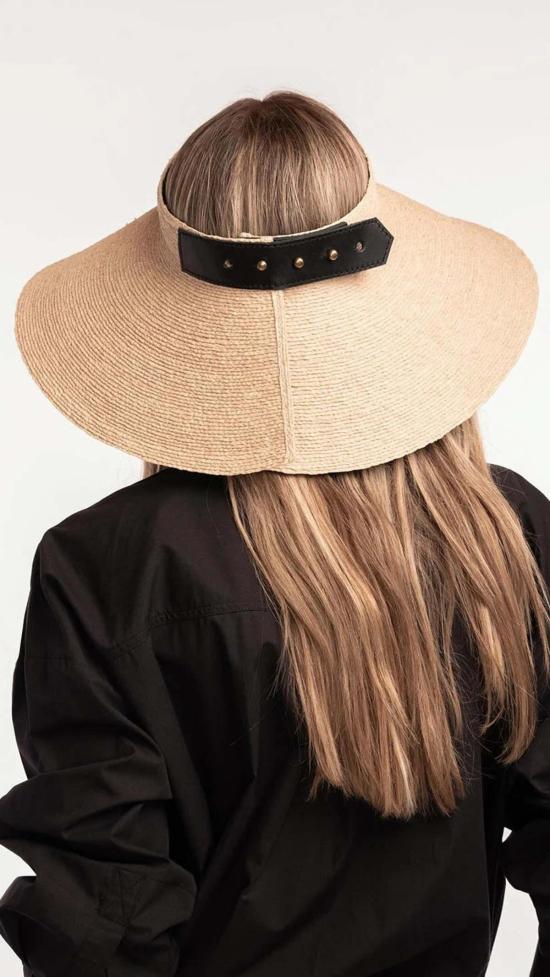  자네사레온 버킷햇 자네사 레오네 버디 와이드 브림 라피아 바이저 - JANESSA LEONE