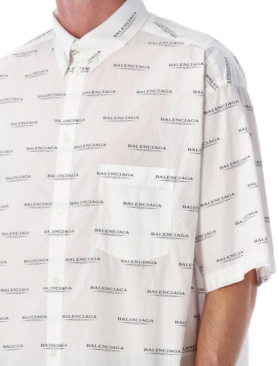 25SS 발렌시아가 반팔 셔츠 681702TSL97 9040 WHITE BLACK - BALENCIAGA