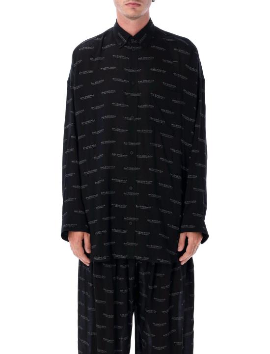 25SS 발렌시아가 긴팔 셔츠 814121TSLA1 1269 BLACK GREY