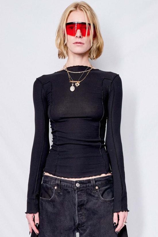  베이스레인지 긴팔 티셔츠 베이스렌지 오마토 롱슬리브 블랙