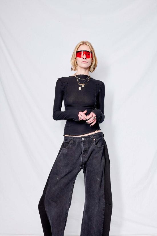  베이스레인지 긴팔 티셔츠 베이스렌지 오마토 롱슬리브 블랙 - BASERANGE